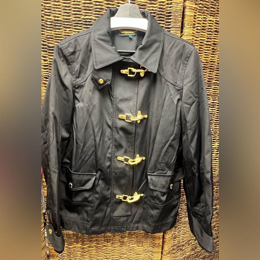 Lauren Ralph‎ Lauren Black and Gold Clip Detail-Large